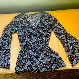 Long sleeve boho cotton paisley romper